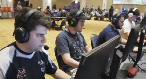 University of Mary Washington hosted its first large-scale collegiate esports tournament in the Cedric Rucker University Center Chandler Ballroom. Photo by Suzanne Rossi.